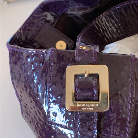 Purple Kate Spade leather and suede handbag - Picture 8 of 12